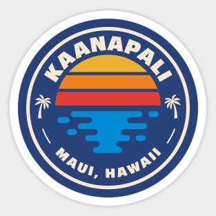 Retro Kaanapali Beach Maui Hawaii Vintage Beach Surf Emblem Sticker